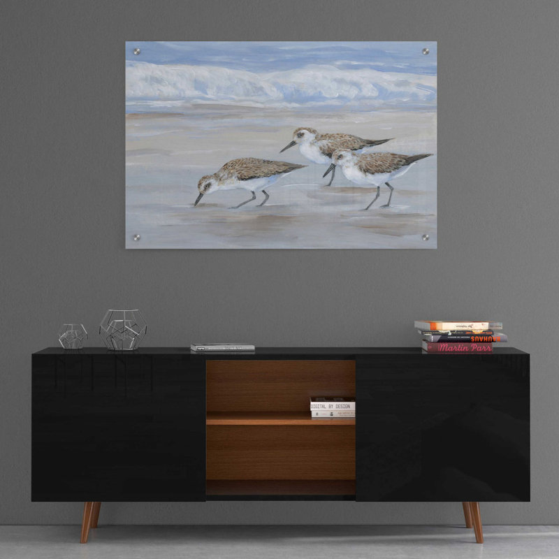 «Sandpipers II» par Tim O'Toole, art mural en verre acrylique, H 24 po x l 36 po x P 0,2 po