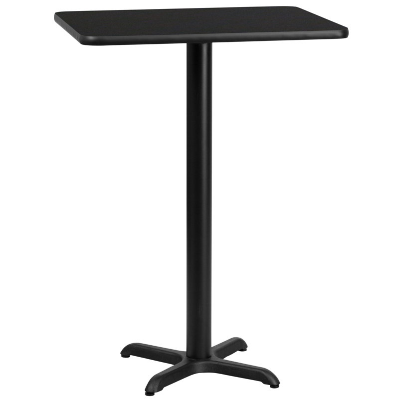 Jaramillo Rectangular Laminate Table Top with Standard or Bar Height Table Base, Bar Height (43.13" Height), Black