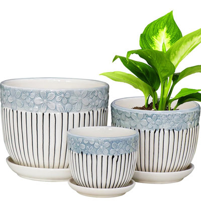 Ceramic Plant Pots Set of 3
