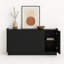 Buffet Chaunta de 60 po de largeur, console moderne à 4 portes avec console, buffet pour le rangement et l'organisation, table d'appoint moderne avec portes et tablettes, l 60 po x H 30 po x P 16 po, noir-98537453
