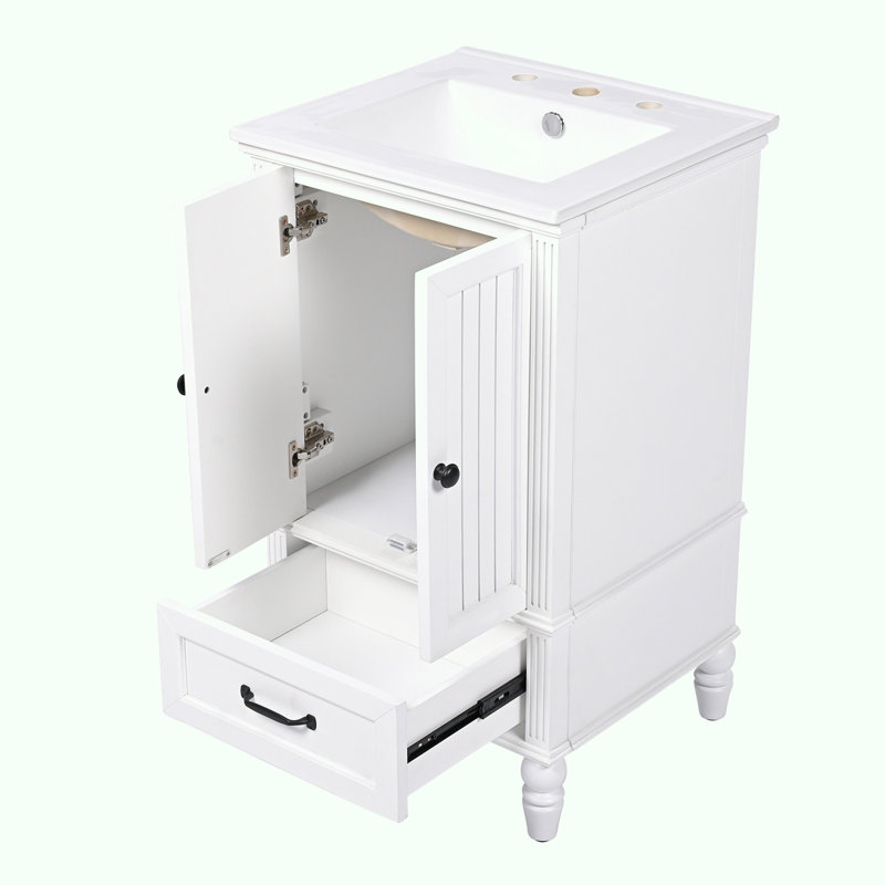 Meuble-lavabo blanc avec lavabo 20 po