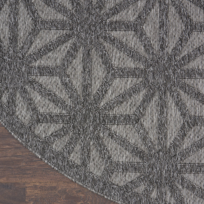 Tapis gris Therese, Rond 7 pi 10 po