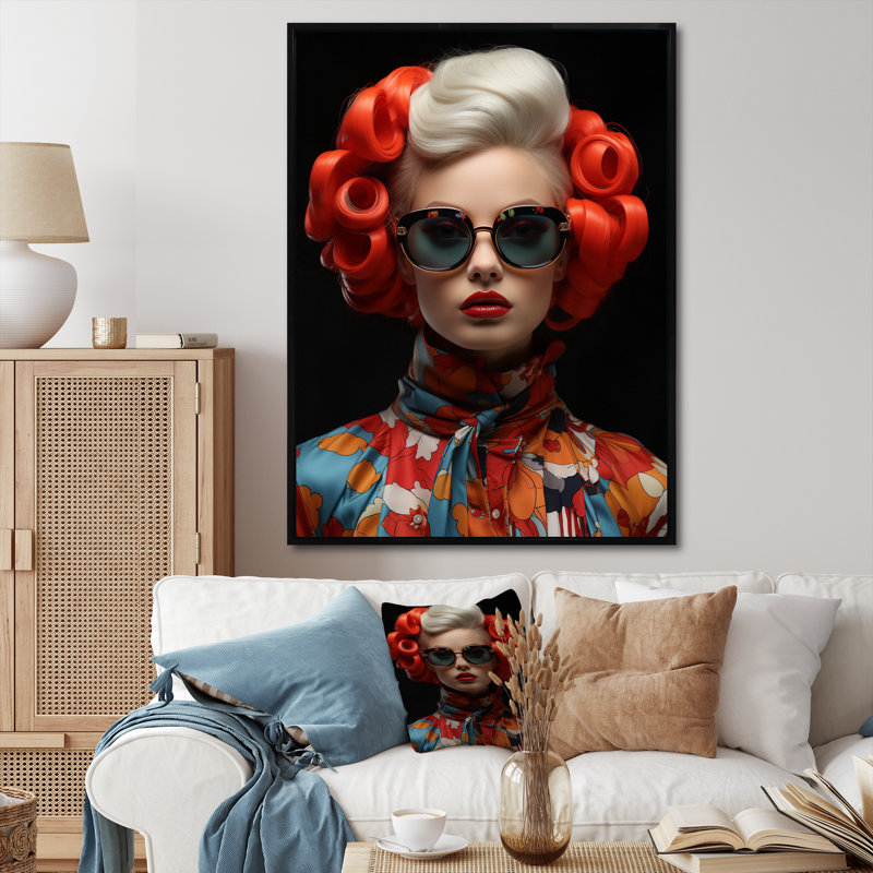 Red Fashion Fusion Winab, reproduction d'art sur toile, Noir, H 20 po x l 12 po x P 1 po