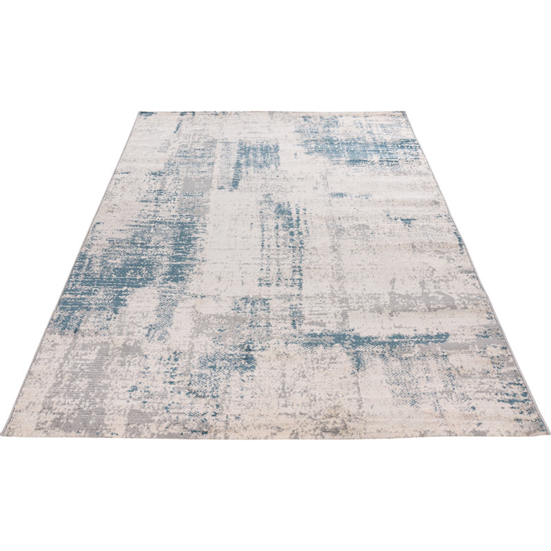 Salsa Abstract Area Rug, Blue, Rectangle 120 x 170cm