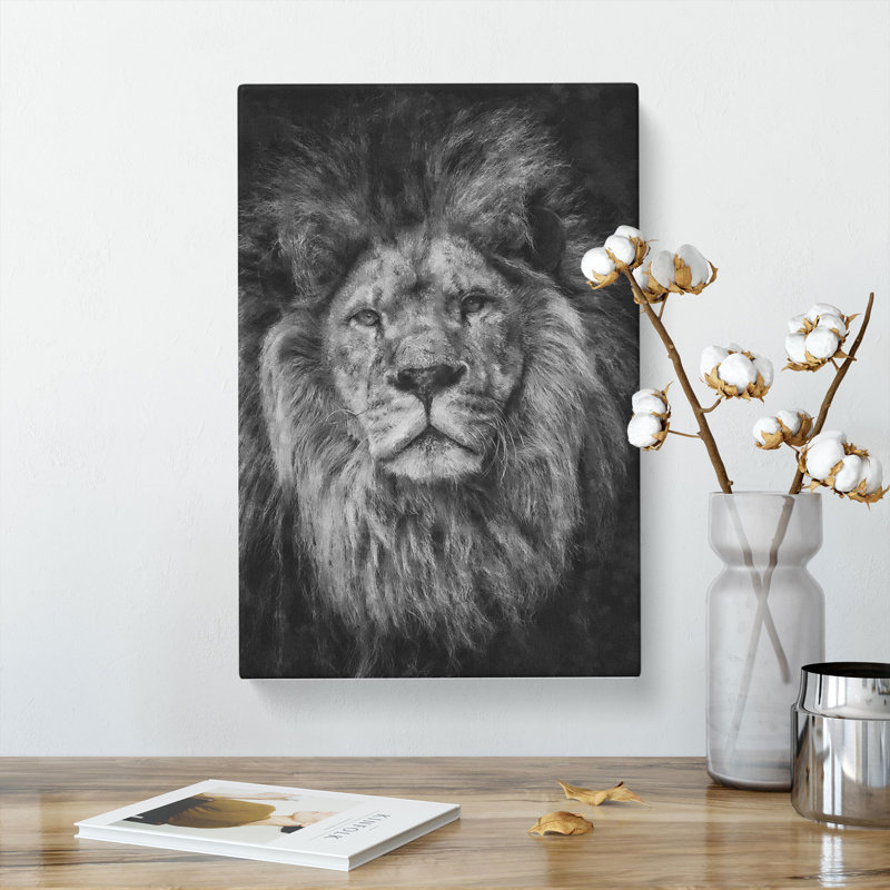 View Of A Lion - Wrapped Canvas, 76cm H x 50cm W x 3cm D