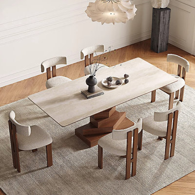 Combinaison de table et de chaises en bois massif rétro
