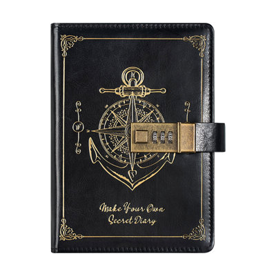 Retro codebook  Password Notebook With Lock B6 Leather Notebook Student High Appearance Diary Notebook Notes