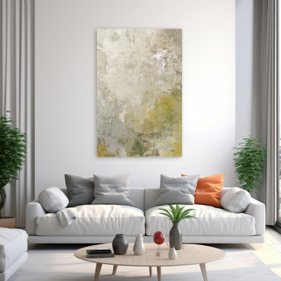 Subtlety II Contemporary Abstract Gold Gray Green Grey