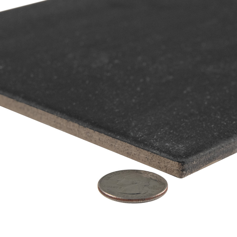 Brique Piscina 9 5/8 po X 19 1/2 po Carreau de porcelaine pour plancher et mur, Noir