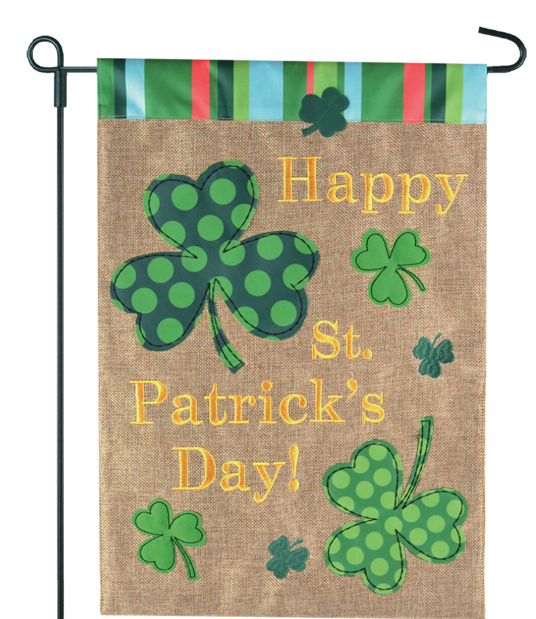 JEC Home Goods Double Sided 18'' H x 12.5'' W Burlap St. Patrick's Day ...