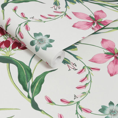  Botanists Scroll Mauve Wallpaper