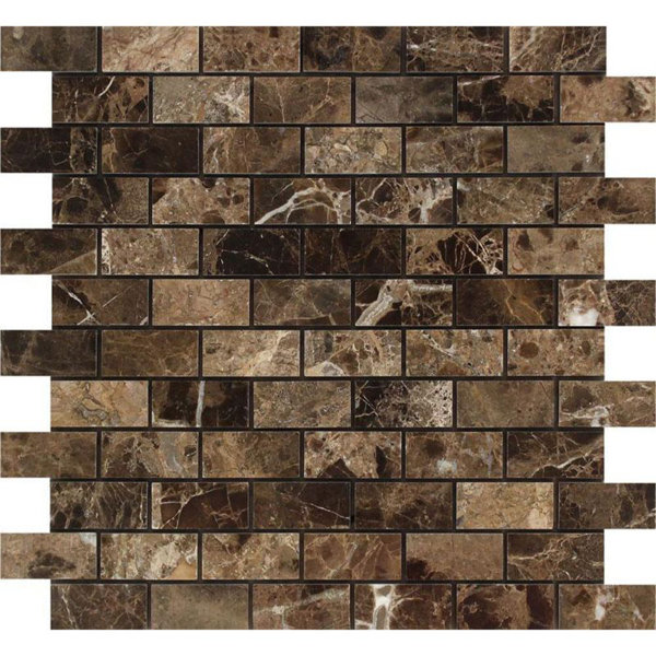 1" x 2" Marble Brick Joint Mosaic Wall & Floor Tile