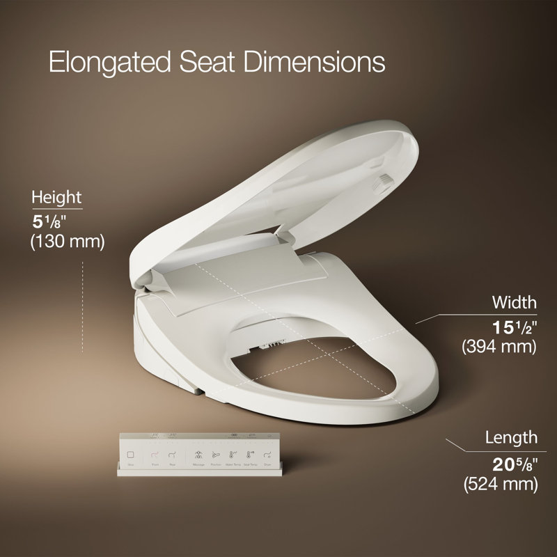 PureWash E820 Elongated Bidet Toilet Seat, Heated Bidet for Existing Toilets with Remote Control, Biscuit