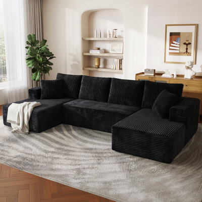 133" U-Shaped Boneless Sectional Sofa