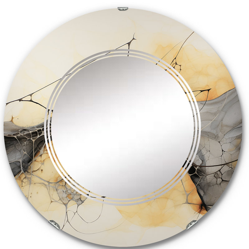 Molise - Miroir mural rond moderne, 24 po x 24 po