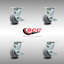 5 Inch SS Thermoplastic Rubber Swivel Caster Set with Roller Bearings and Brakes