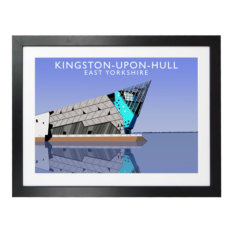 Kingston-upon-Hull by Richard O'Neil - Print, Black Wood Frame, 33.5 cm H x 43.5 cm W x 2.2 cm D