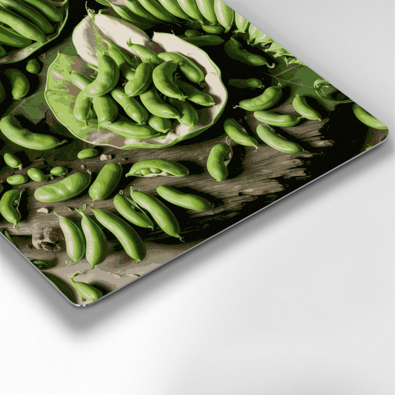 Légumes, fava, haricots, art mural en métal vert, H 16 po x l 16 po