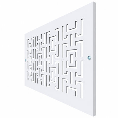 Stellar Air White Wall And Ceiling Registers With Brass Screws- 2x8 (Duct Opening) 4x10 Overall Size - Oriental