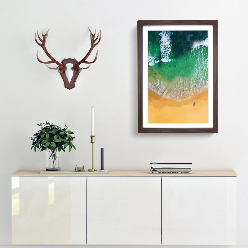 On the Gold Coast of Australia - Picture Frame Graphic Art Print, 36cm H x 27cm W x 2cm D, Walnut Framed