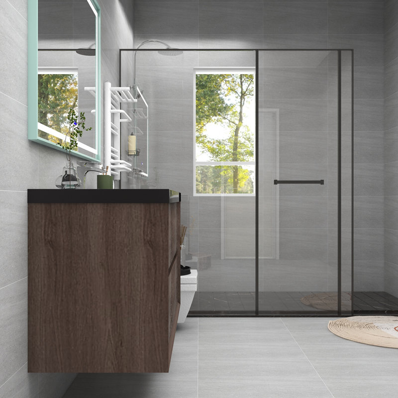 Ensemble de meuble-lavabo mural simple 48 po Lause Kody, Chêne rouge