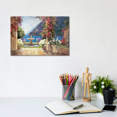 Seaside Fountain by Allayn Stevens - Wrapped Canvas Gallery-Wrapped Canvas Giclée