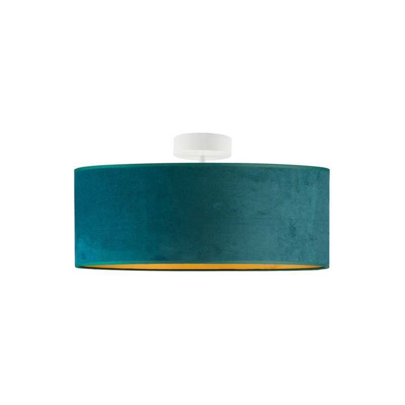 Ajahar 3 - Light Drum Pendant, White, Turquoise/Gold
