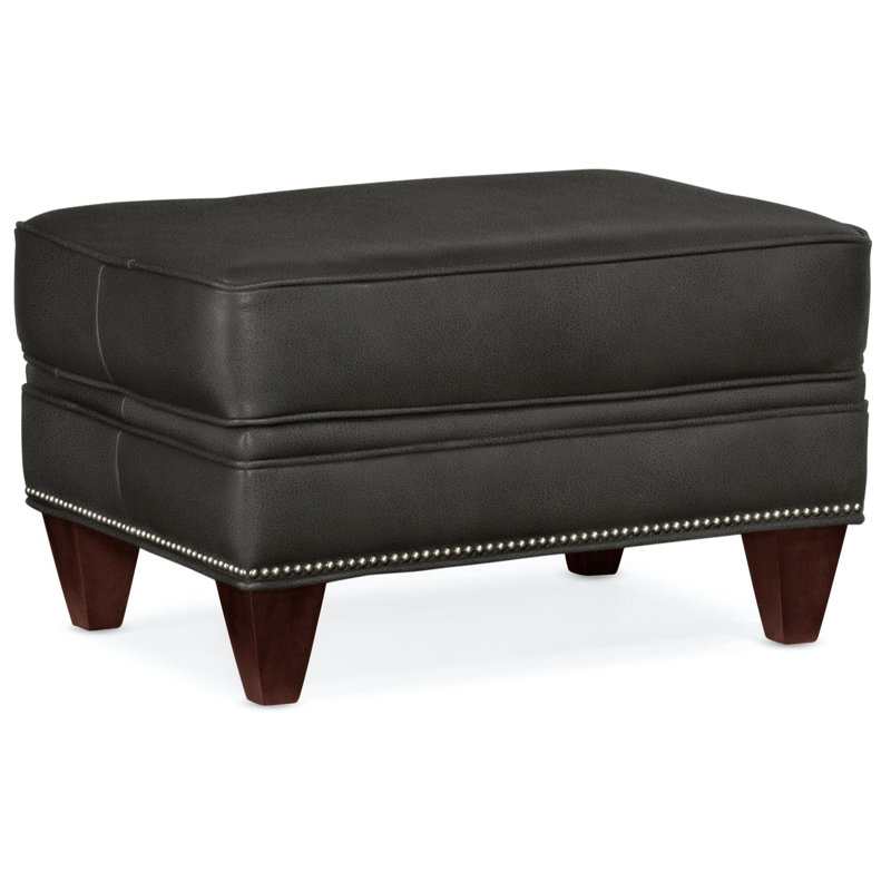 Reddish Ottoman, Gunmetal, Mahogany, Aline Light Gray Stonewash Genuine Leather