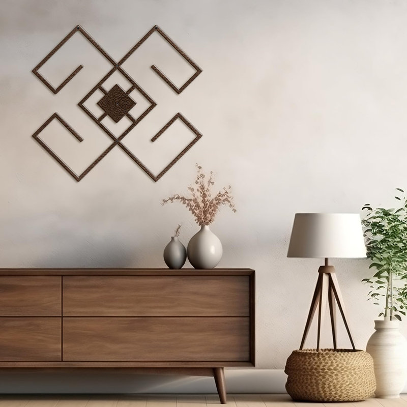 Décoration murale en métal, H 18 po x l 18 po x P 0,05 po, Bronze