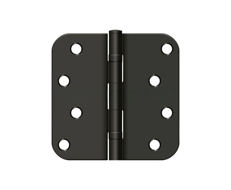 Deltana S44R5BB10B 4" x 4" x 5/8" Radius Hinge, Ball Bearings in Oil-rubbed Bronze Pair, Oil-Rubbed Bronze