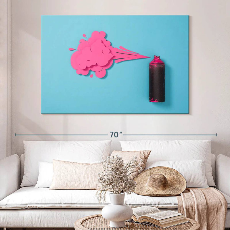 Senne Creative Pink Spray Paint, 34" H x 51" W