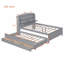 Lit plateforme double en bois avec lit gigogne, tête de lit et tiroirs-2101477648