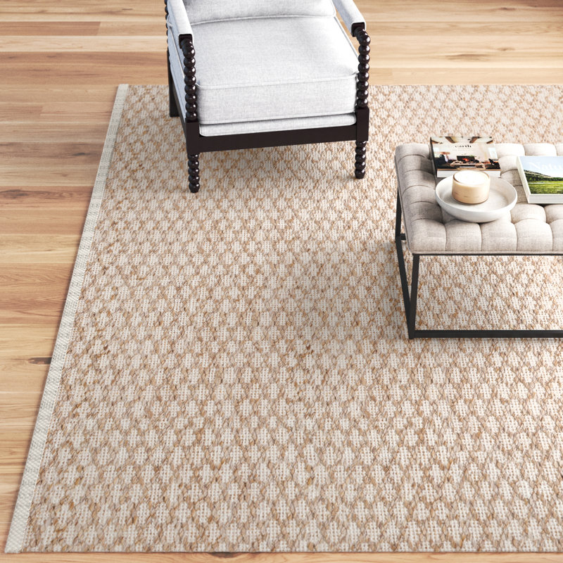 Petra Trellis Handmade Flatweave Area Rug, Rectangle 8' x 10', Tan/Beige