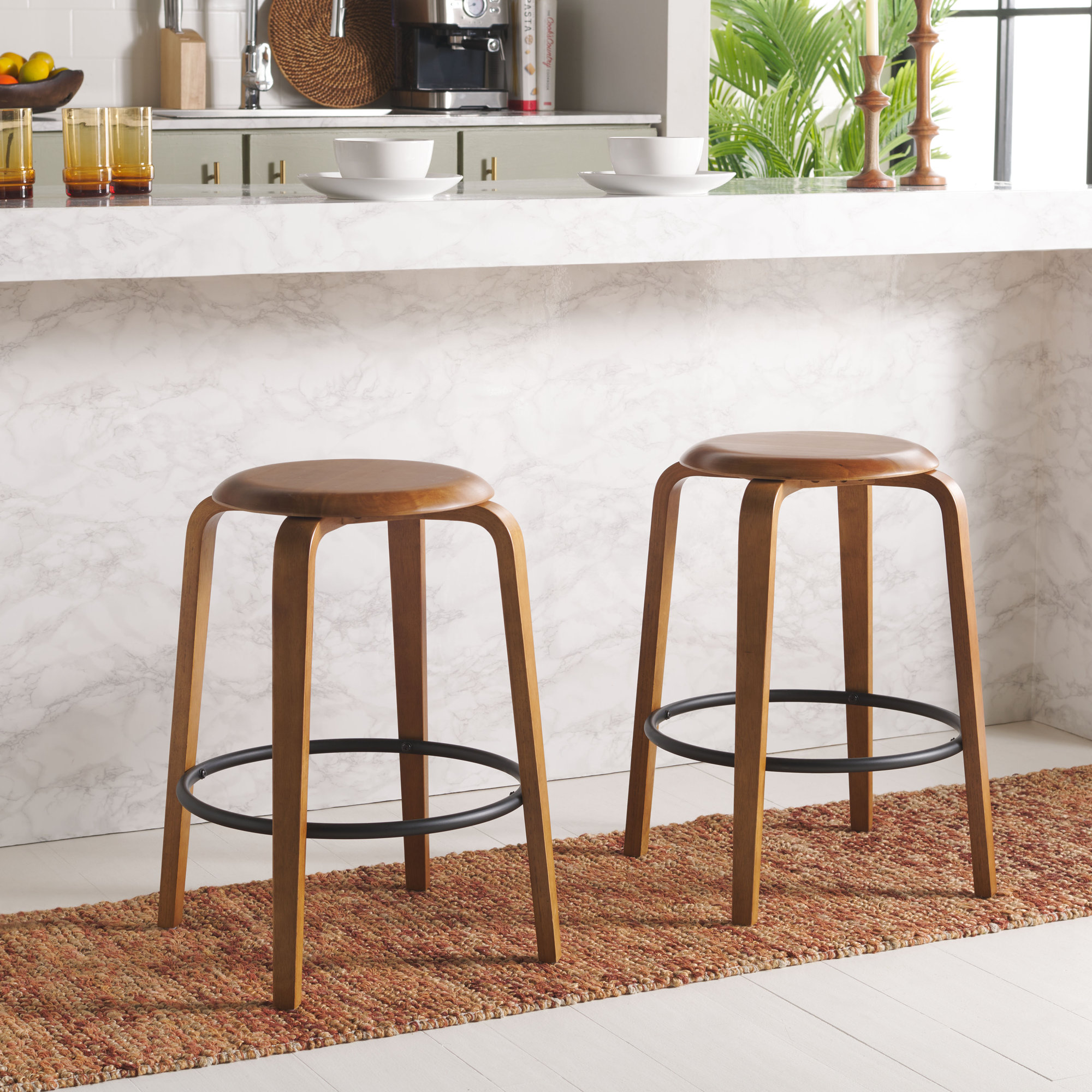 Eves 25.6" Counter Stool, Walnut