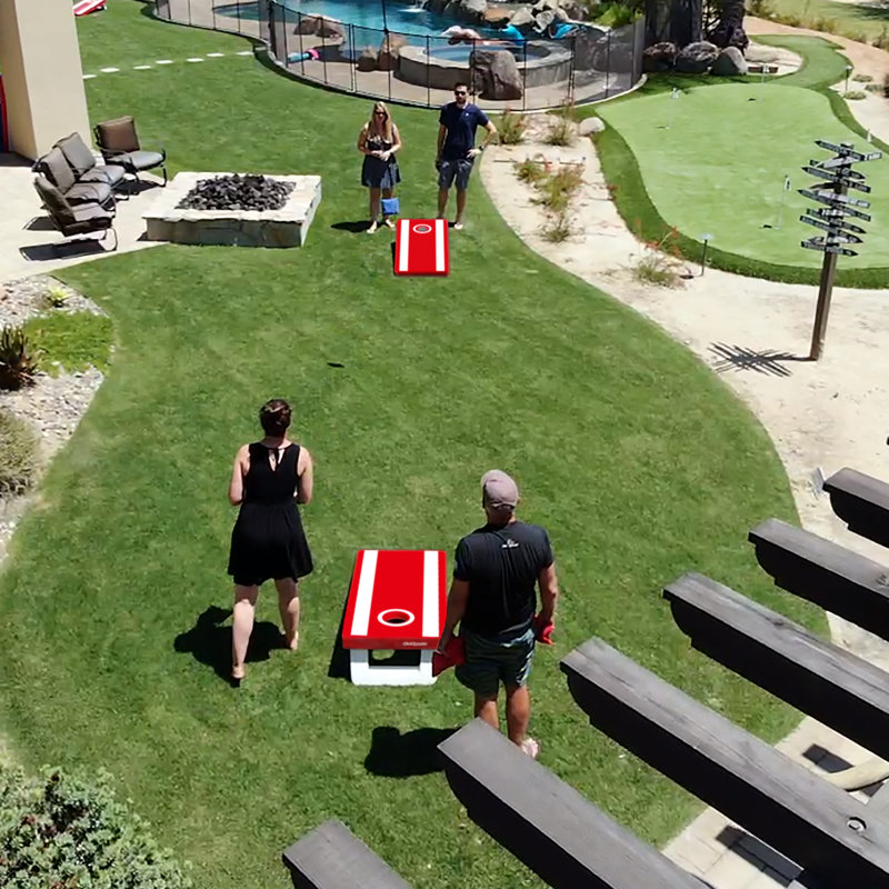 Ensemble de jeu de jeu de cornhole toutes saisons 2 pi x 4 pi GoSports, Rouge