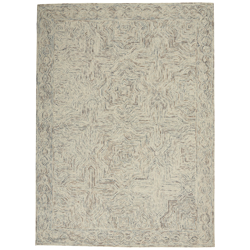 Wool Abstract Indoor Rug, Rectangle 3'9" x 5'9"