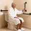 Barre d'appui de salle de bain 12 po noire avec poignée moletée antidérapante, conforme ADA-128539875-128539880