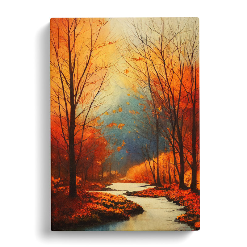 Watercolour Autumn Landscape Vol.2 - Wrapped Canvas, 60cm H x 40cm W x 3cm D