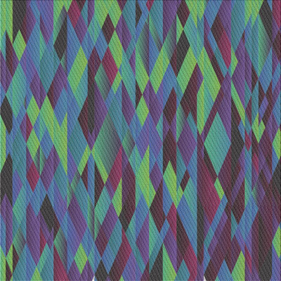 Tapis vert/brun/bleu à motif