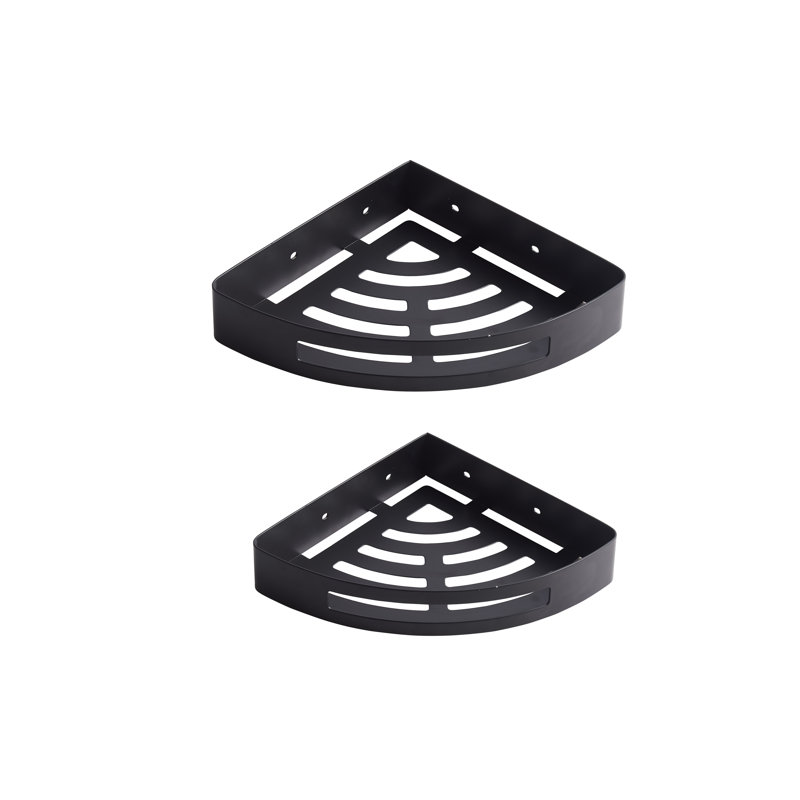 Étagère de douche d’angle austral, Noir mat