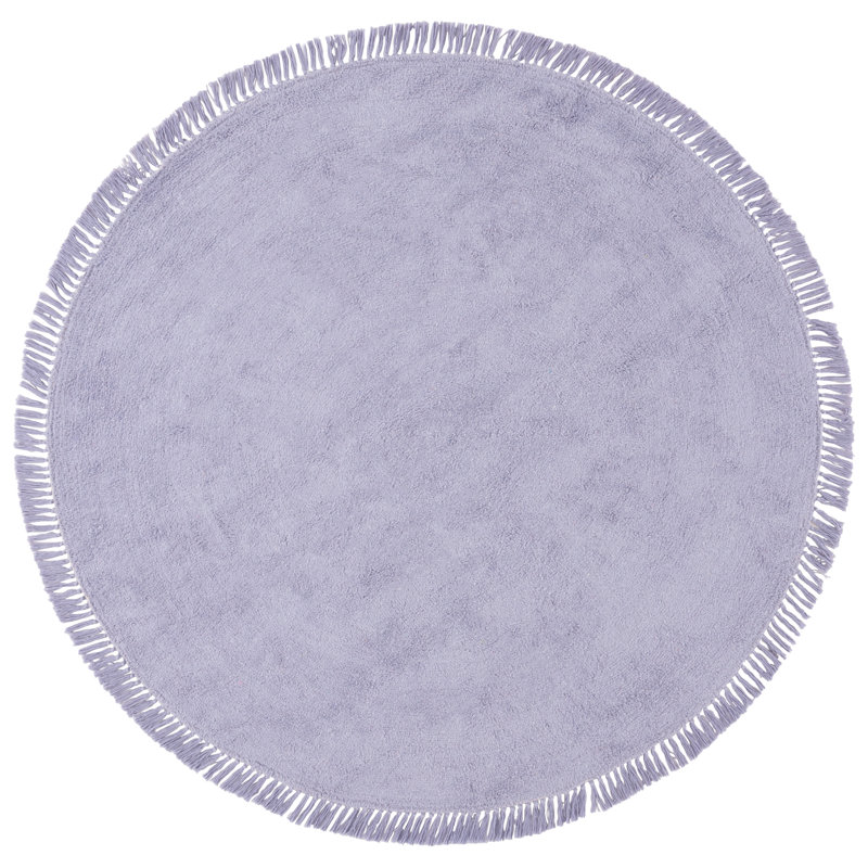 Daishana Handtufted Recycled Cotton Machine Washable Solid Color Rug, Round 6'
