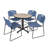 Nicklos Round X-Base Breakroom Table, 4 Zeng Stack Chairs-32668265-32668271