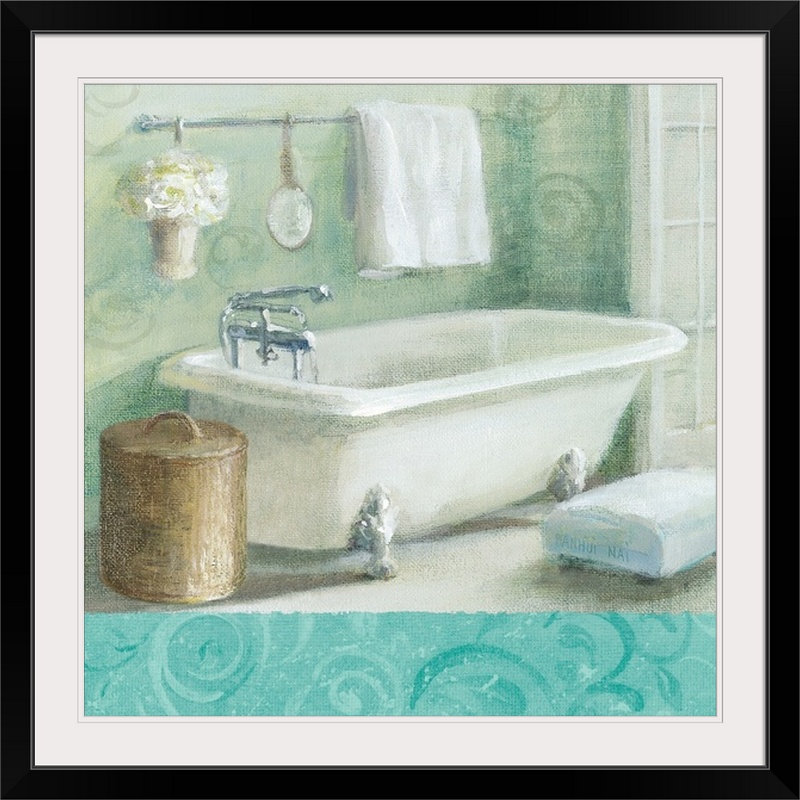 « i » danhui nai, reproduction d’art Refresh Bath Border, H 24 po x l 24 po x P 1 po, Cadre noir