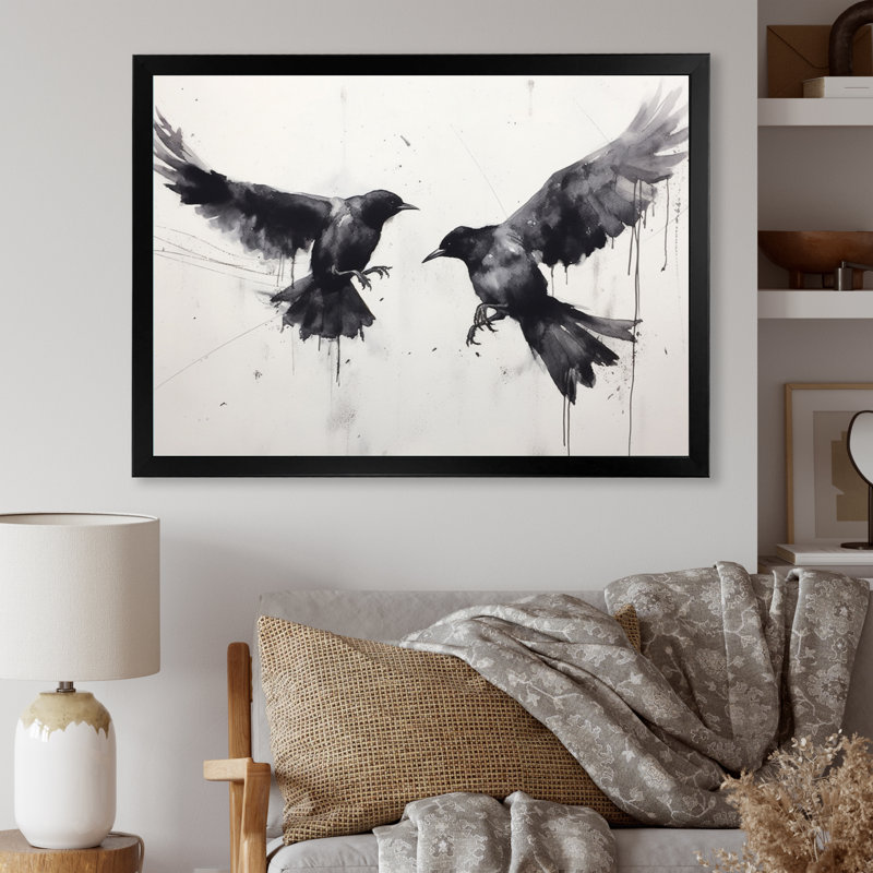 Impression sur toile, corbeau mystique - Mystic Ravens I, H 34 po x l 44 po x P 1,5 po, Cadre simple noir