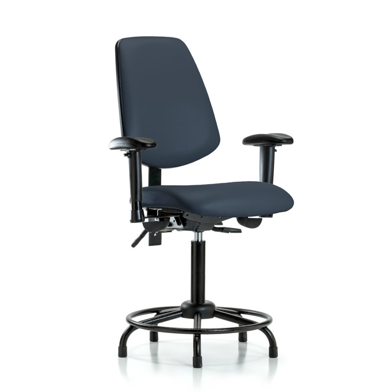 Fauteuil de dessin ergonomique Elyssa, Patins, Bleu impérial, Inclus
