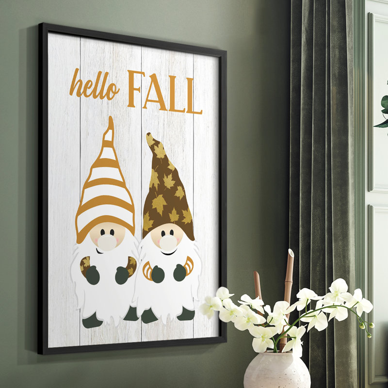 Harvest Gnomes, reproduction encadrée - bois massif, Noir, H 28 po x l 22 po