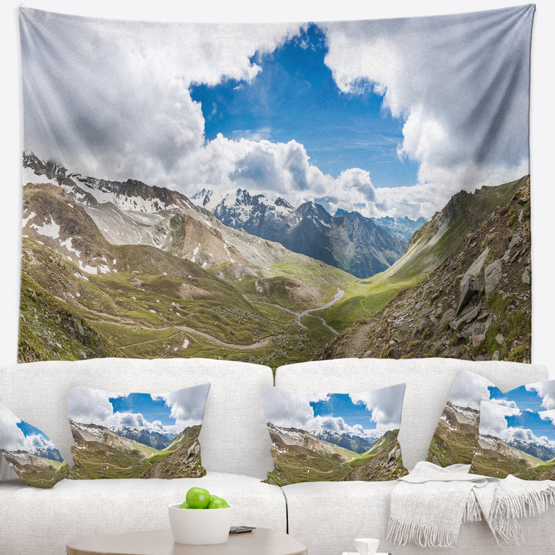 Polyester valley avec ouverture dans un tapisserie de ciel avec accessoires suspendus inclus, H 32 po x l 39 po