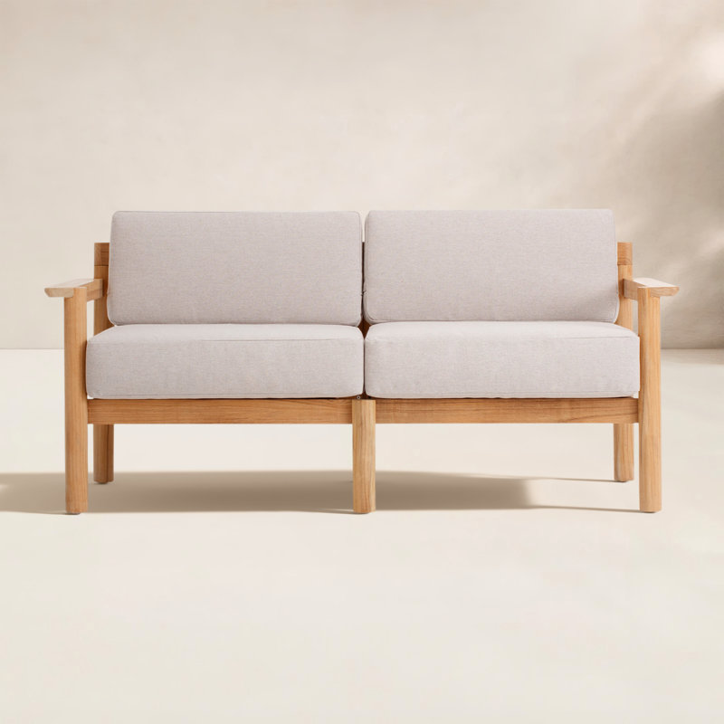 Haven 62.5'' Wide Teak with Sunbrella® Cushions, Sunbrella Ashe