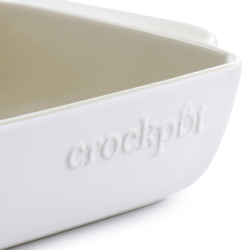 Crock-pot Artisan 2.5 Quart and 3.5 Quart Rectangular Stoneware Bake Pan Set in Cream