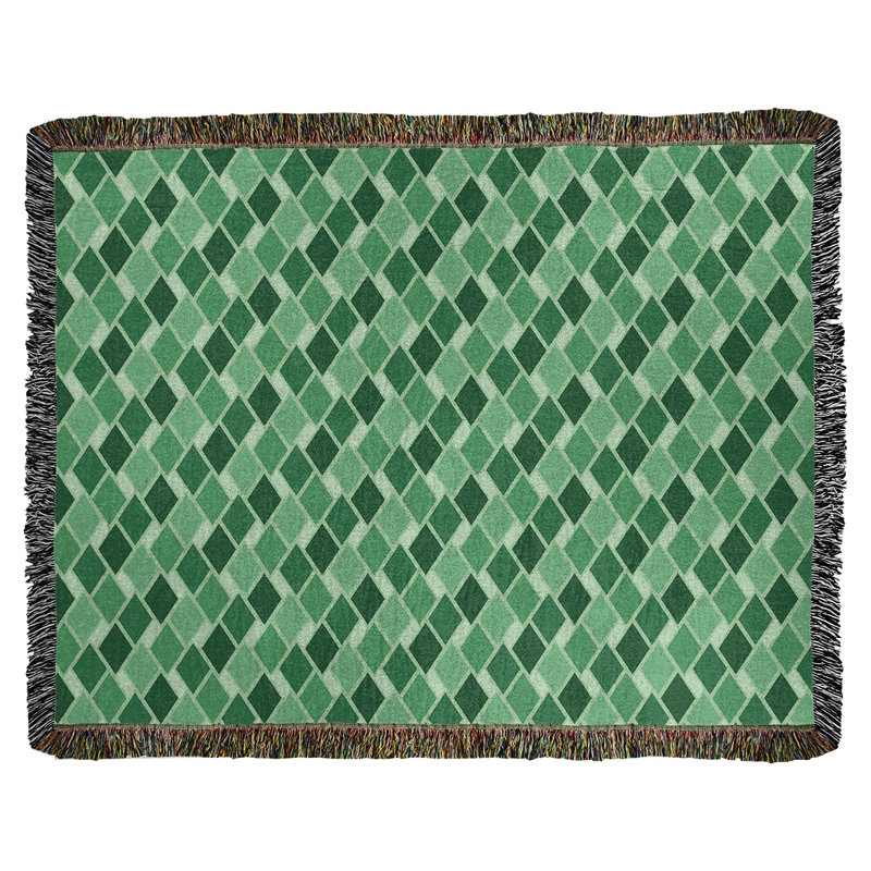 Couverture en coton Katelyn Elizabeth, l 37 po x L 52 po, Vert